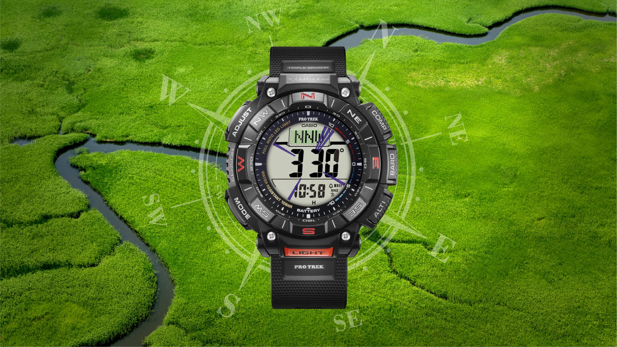 The multi-functional PRO TREK PRW-65LD is a stylish outdoors watch packed  with great features, and built from renewable biomass…