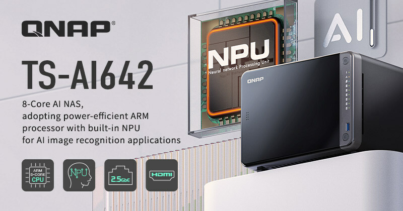 QNAP Introduces ARM-based AI NAS – TS-AI642 with 6 TOPS NPU, Accelerating AI Image Recognition and Intelligent Surveillance Applications - Image